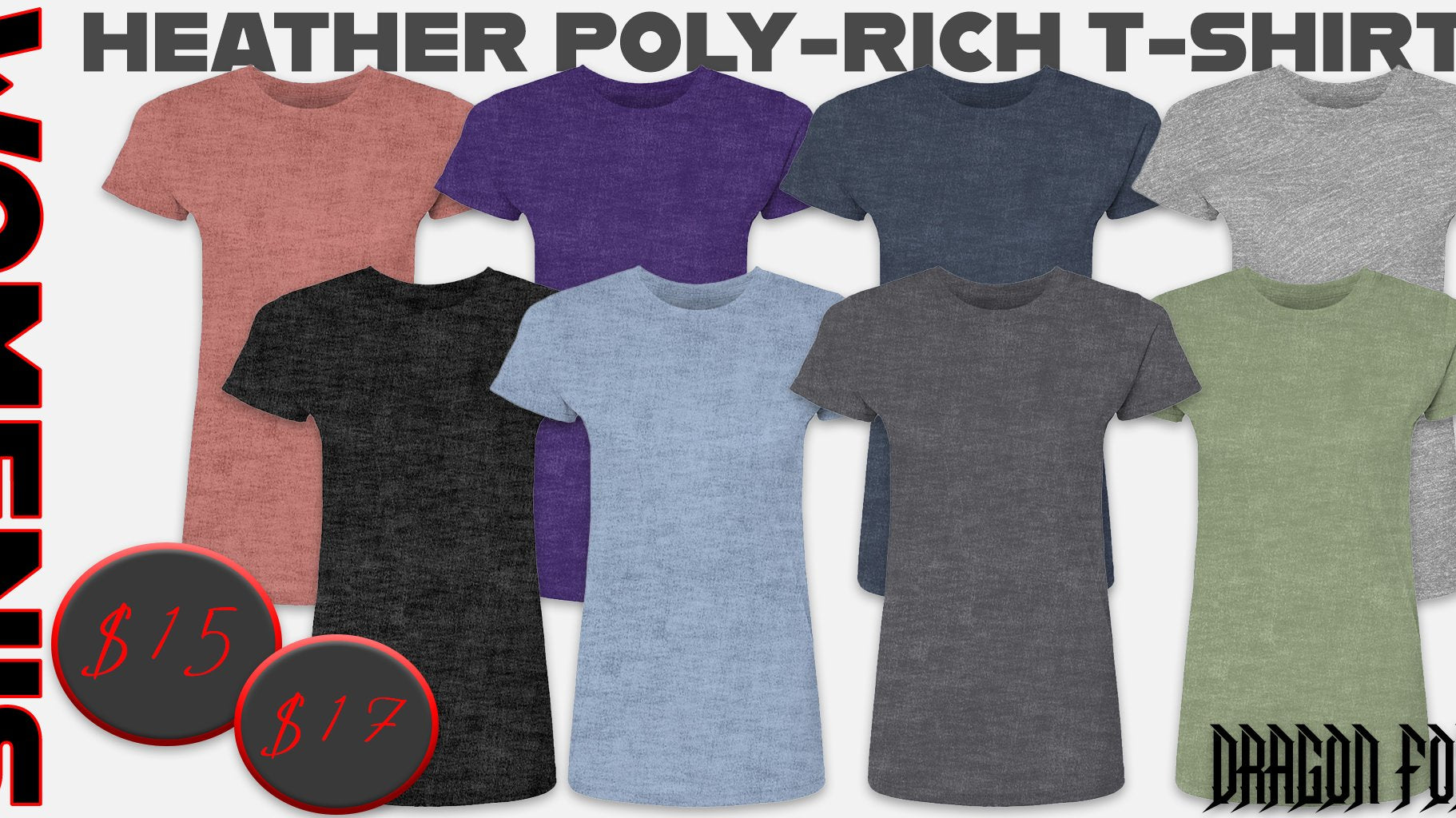 Women's Heather Poly-Rich T-Shirts - Dragon Foxx®