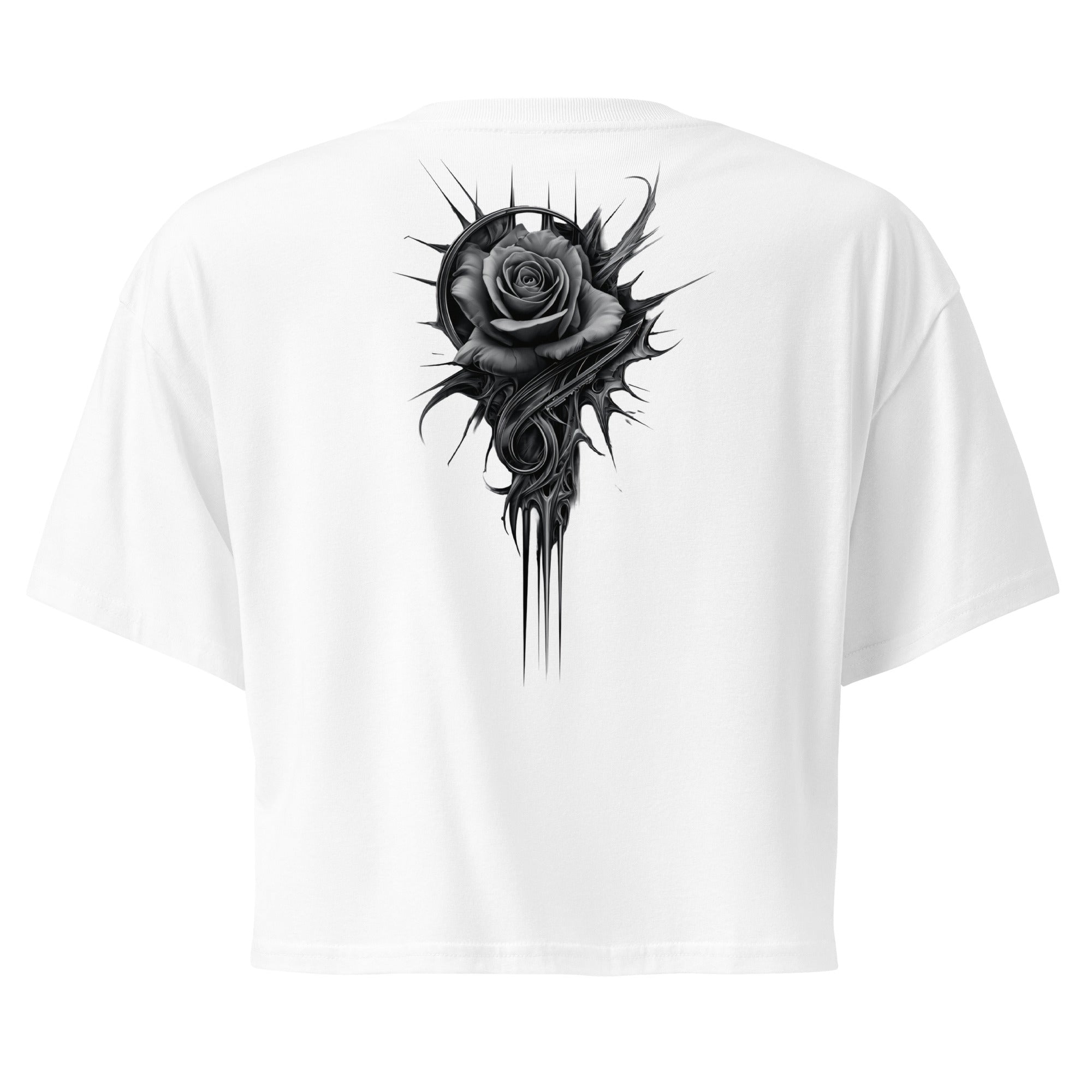 Cathedral of Ash and Bloom Women’s White Crop TopCrop Top TeeProduct mockup4042029_16119