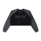 DF Aegis of Veylara Black with Dark Gray Raw - Hem Color - Block Crop SweatshirtRaw - Hem Crop SweatshirtDF Aegis of Veylara Black with Dark Gray Raw - Hem Color - Block Crop Sweatshirt250901PODBE0770001