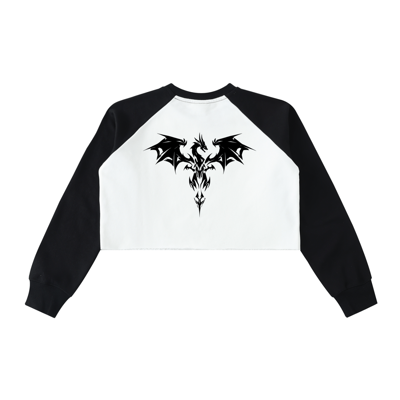 DF Dravaryn Crest Beige and Black Raw - Hem Color - Block Crop SweatshirtRaw - Hem Crop SweatshirtDF Dravaryn Crest Beige and Black Raw - Hem Color - Block Crop Sweatshirt250901PODBE0644001