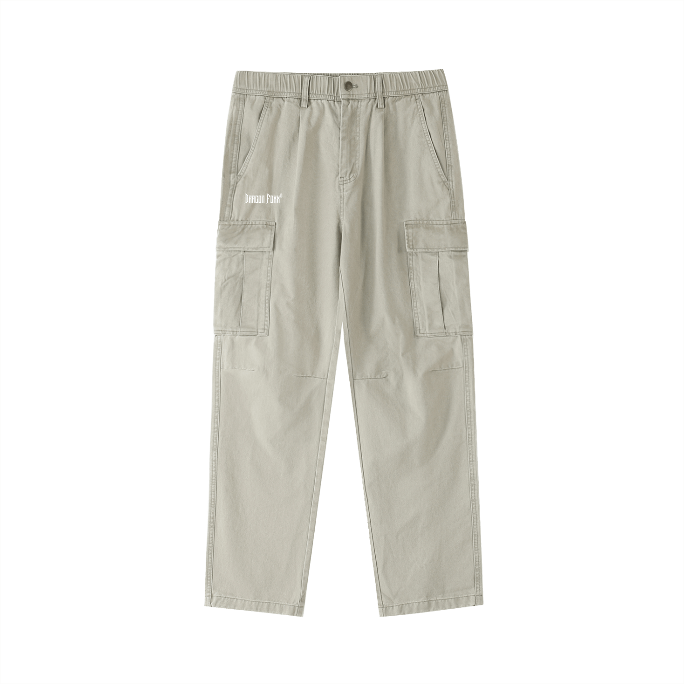 DF Men's Light Gray Cotton Elastic - Waist Cargo PantsMen's Cotton Elastic - Waist Cargo PantsDF Men's Light Gray Cotton Elastic - Waist Cargo Pants250912PODGF0615001