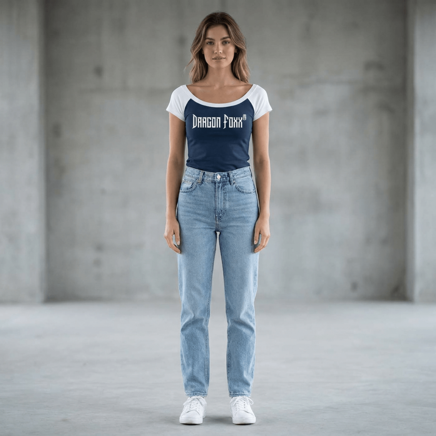 DF Navy Blue with White Women's Color Block Raglan Baby T-ShirtColor Block Raglan Baby T-ShirtDF Navy Blue with White Women's Color Block Raglan Baby T-Shirt260507PODAA1825001
