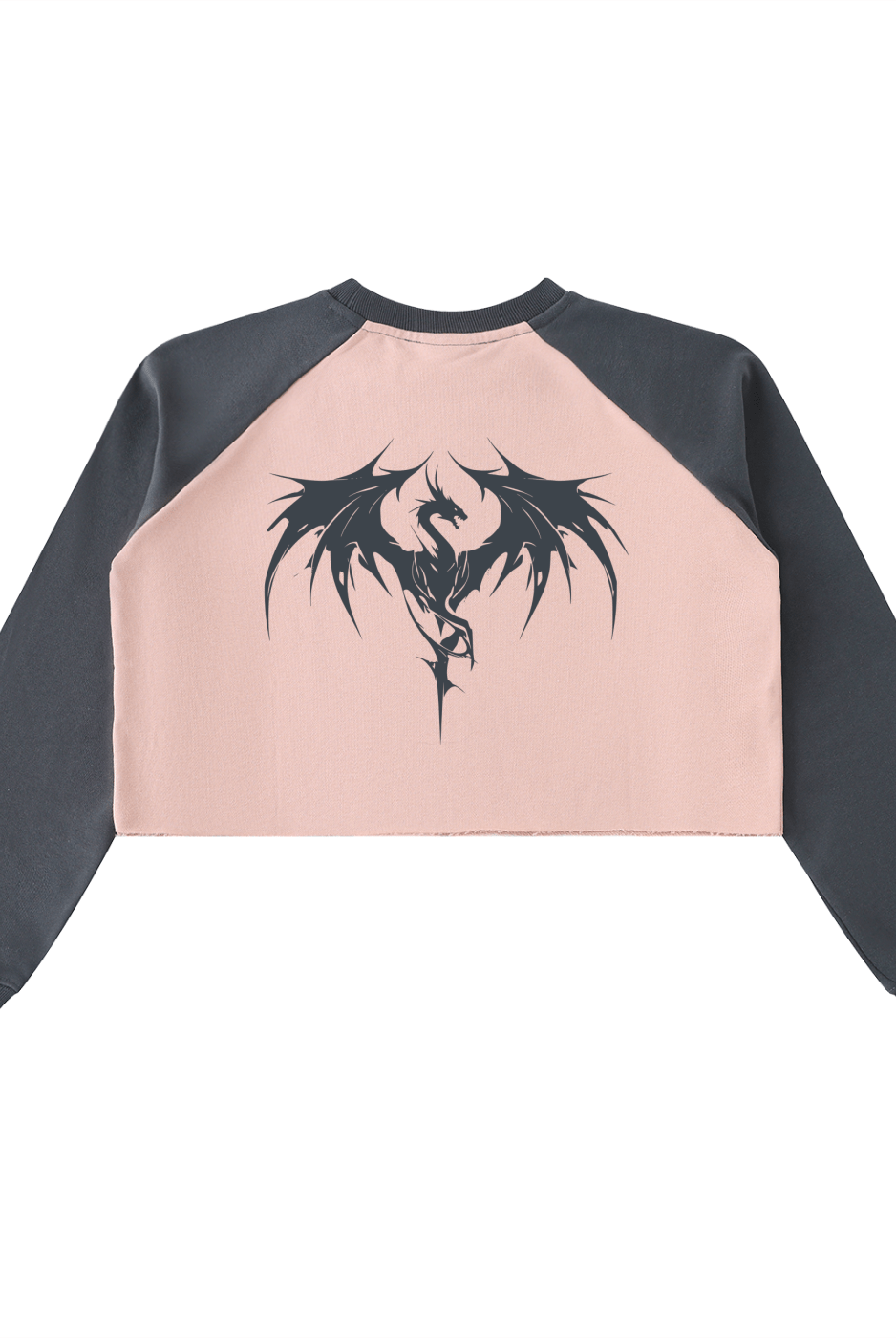 DF Vaelthar Pink with Dark Gray Raw - Hem Color - Block Crop SweatshirtRaw - Hem Crop SweatshirtDF Vaelthar Pink with Dark Gray Raw - Hem Color - Block Crop Sweatshirt250901PODBE0024001