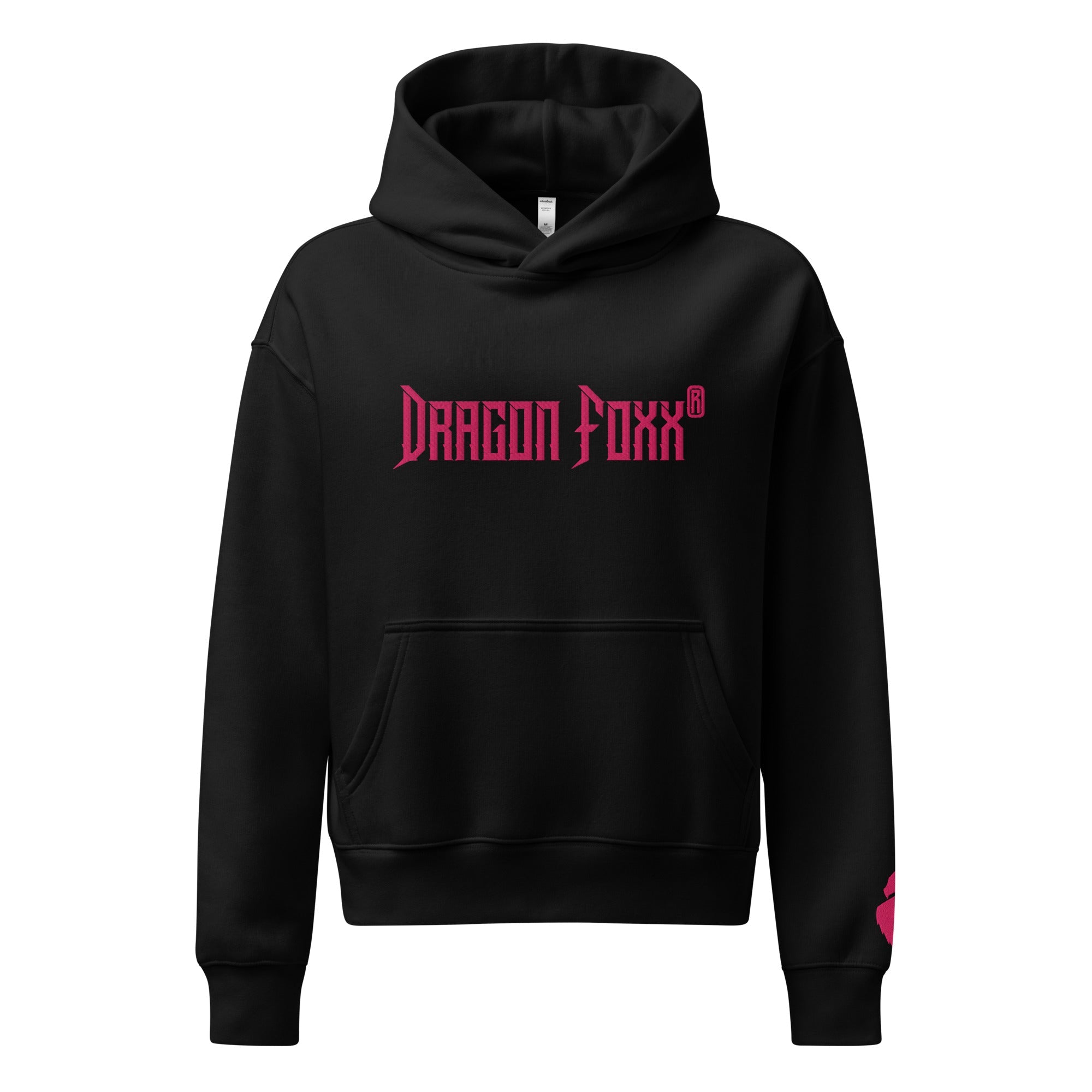 DF Women’s Black - Pink Relaxed HoodieWomen’s Relaxed HoodieProduct mockup1717435_32008