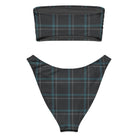 Grey - Teal Plaid Eco Bandeau BikiniEco Bandeau Bikini SetsProduct mockup4380915_22671