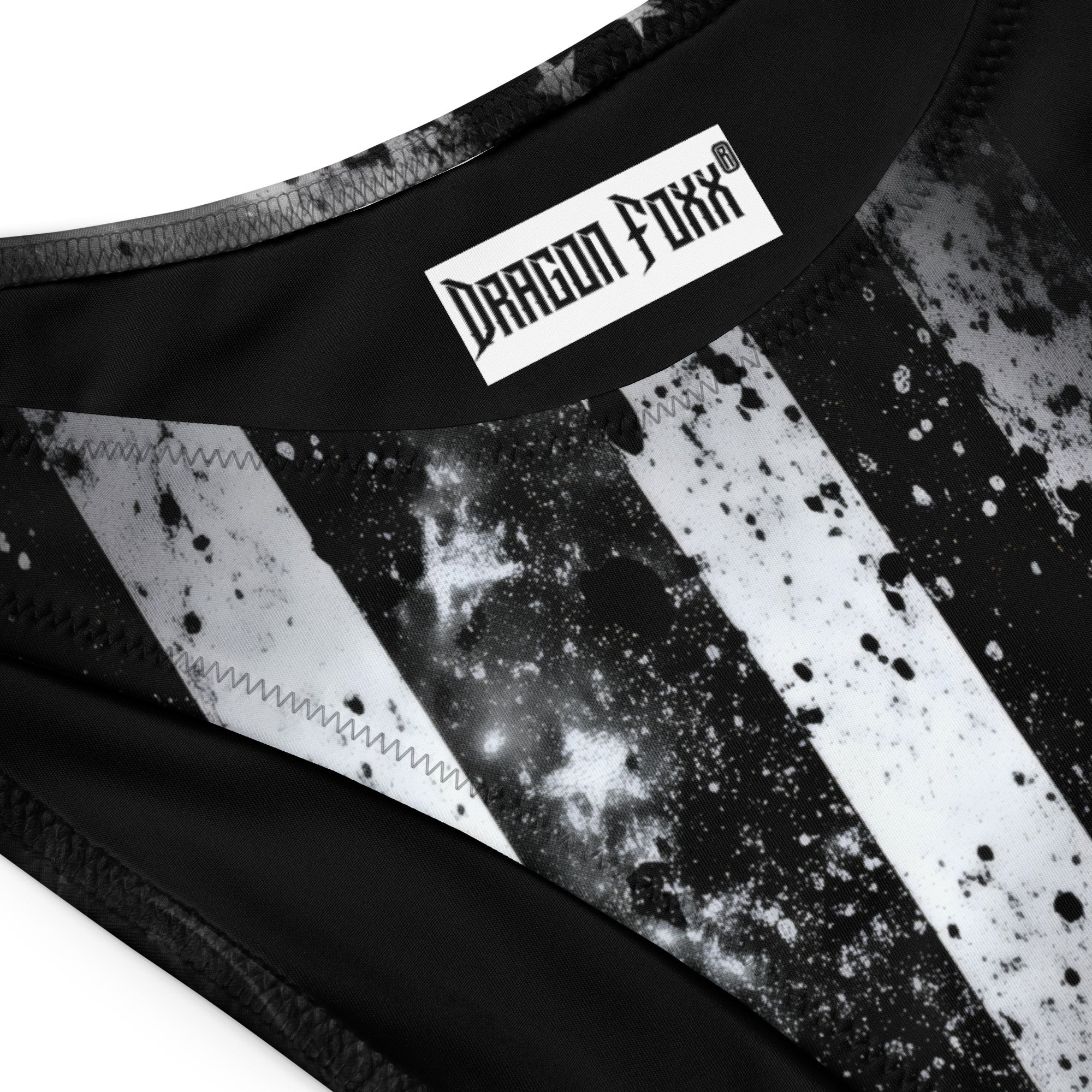 Happy 250 USA Black and White Flag Eco Bandeau BikiniEco Bandeau Bikini SetsProduct mockup8039428_22671