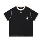 Ossaryn Crest Black with Apricot Contrast - Stitched Cotton T-ShirtContrast - Stitched Cotton T-ShirtOssaryn Crest Black with Apricot Contrast - Stitched Cotton T-Shirt251030PODPQ1444001