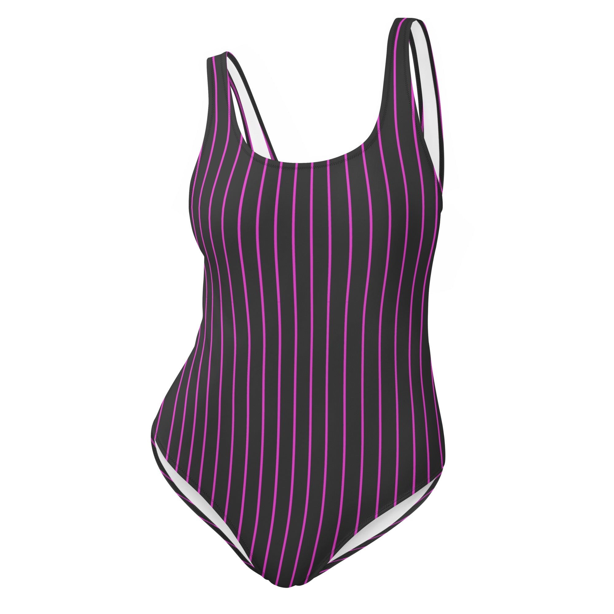 Pink Noir Pinstripe One - Piece SwimsuitOne - Piece SwimsuitProduct mockup3652993_9014