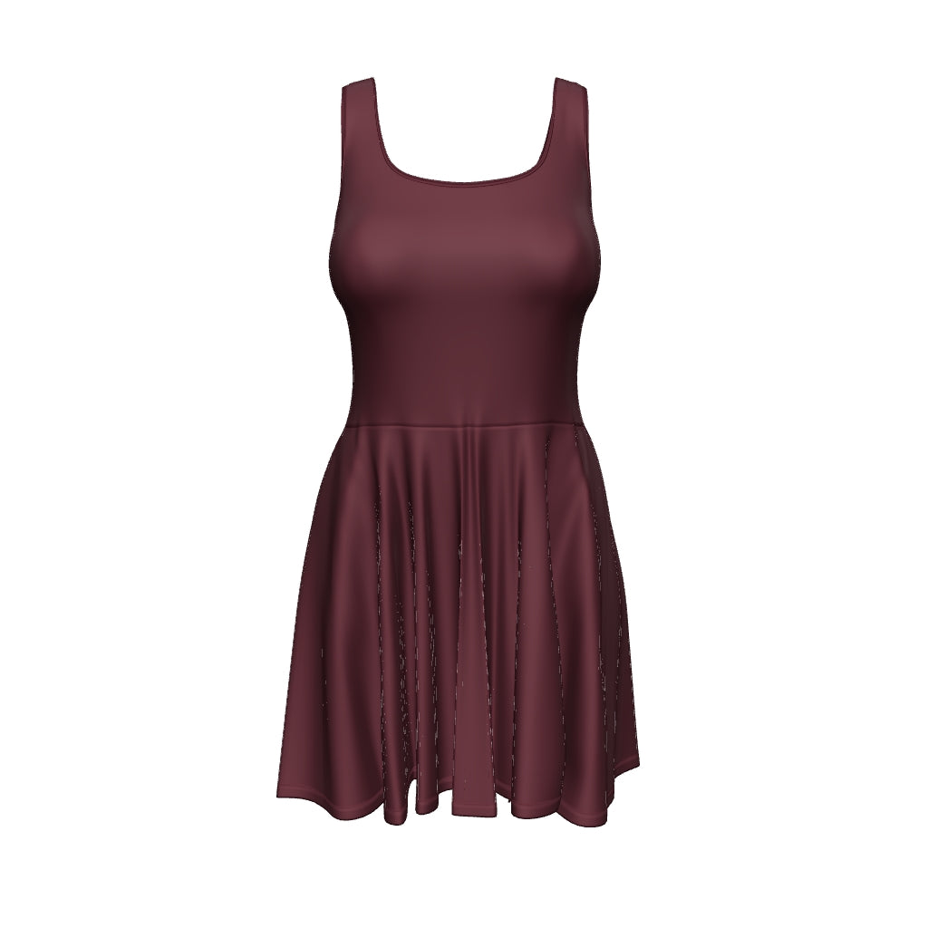 Black Cheery Skater Dress