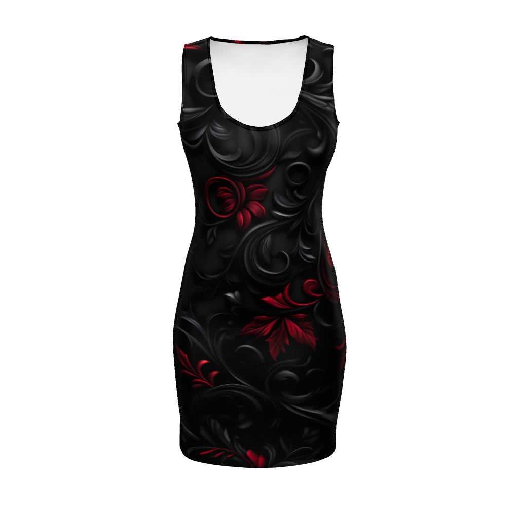 Essence of Red - Black Bodycon Dress