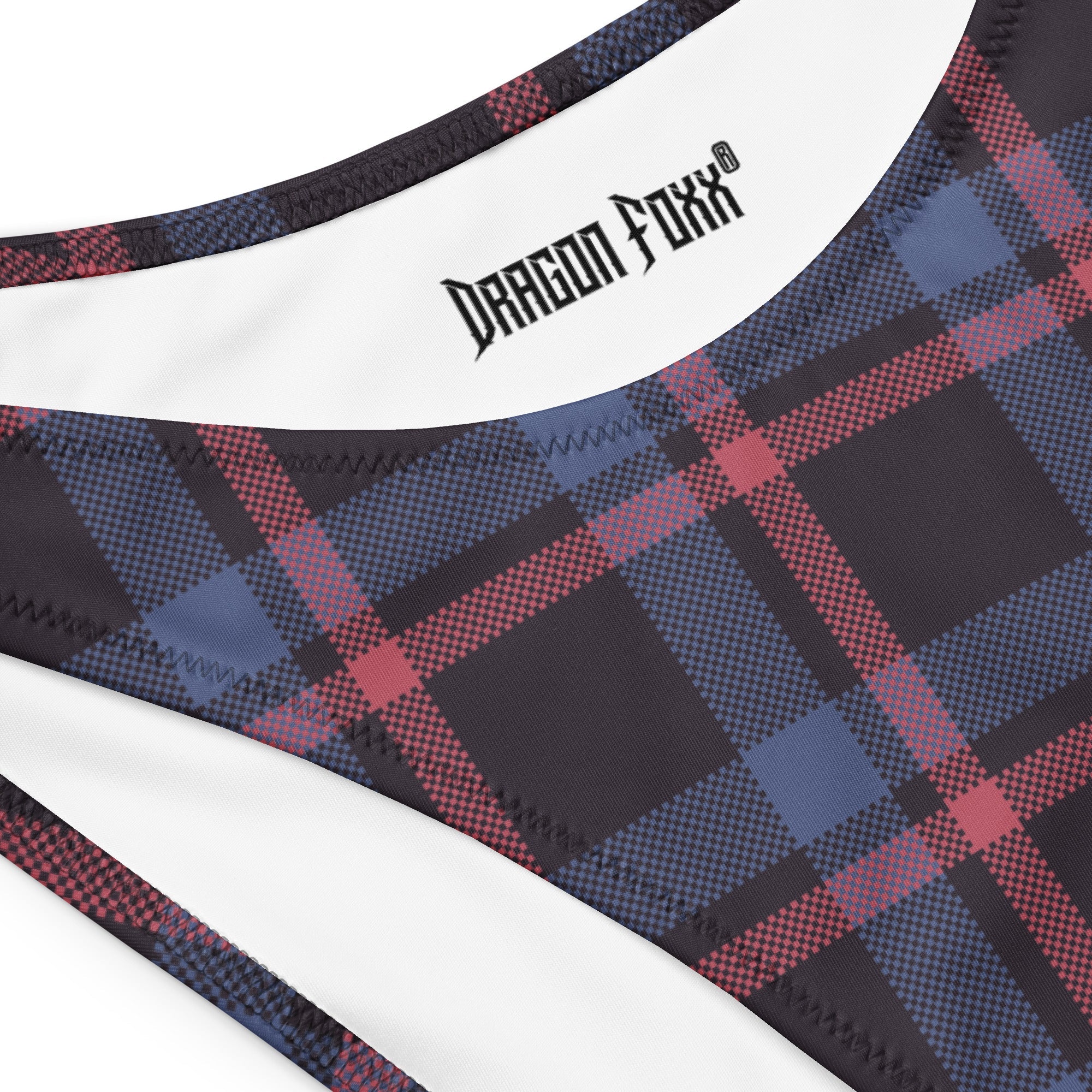 Purple - Pink Plaid Eco Bandeau BikiniEco Bandeau Bikini SetsProduct mockup4715138_22671