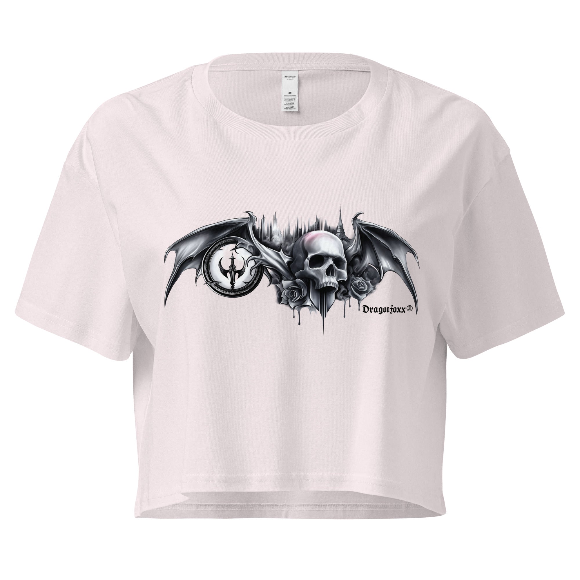 Skullspire Women’s White or Orchid Crop TopCrop Top TeeProduct mockup2214774_16104