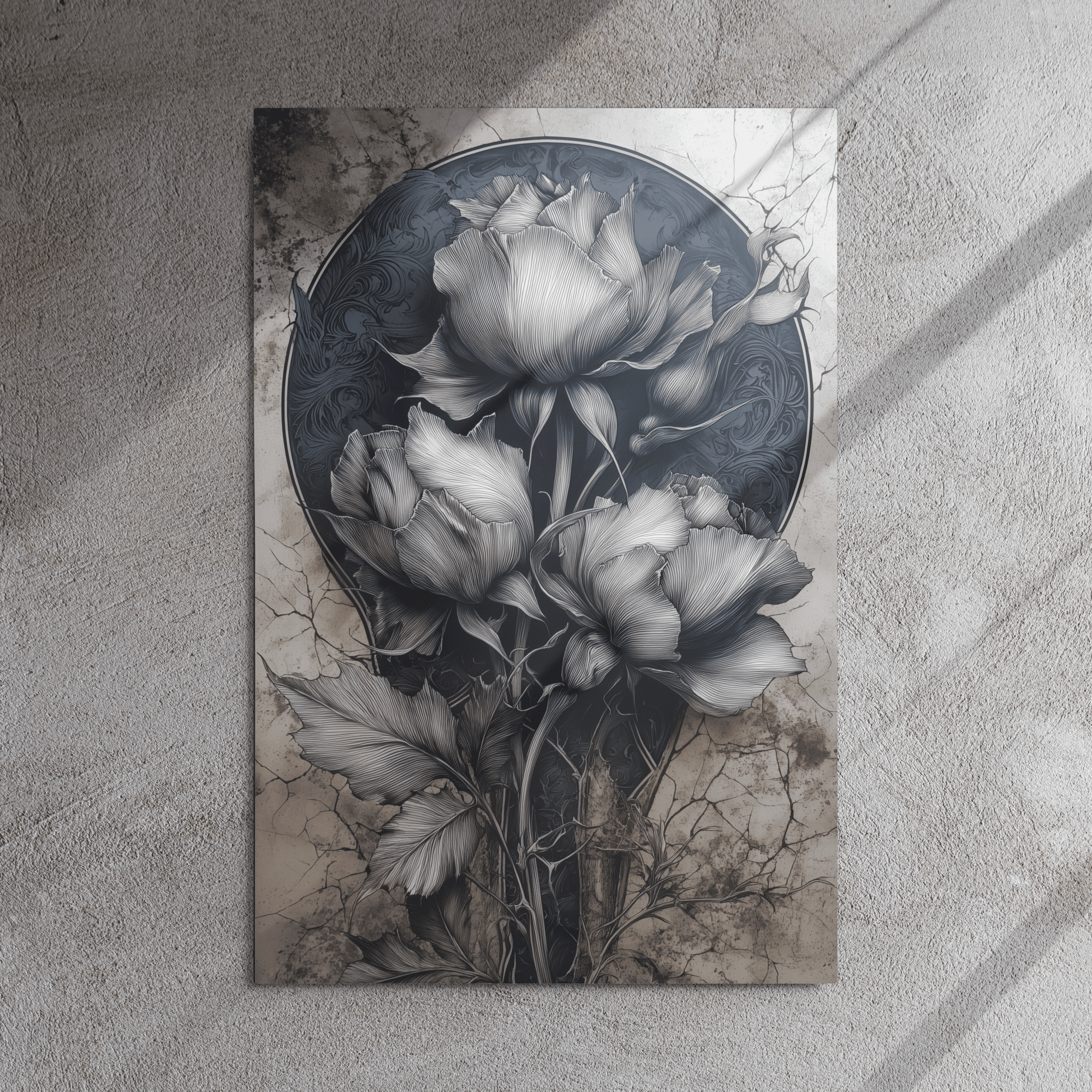 Vintage Cameo Blooms 24 by 36 Metal PrintMetal PrintVintage Cameo Blooms 24 by 36 Metal Print1527684_15139