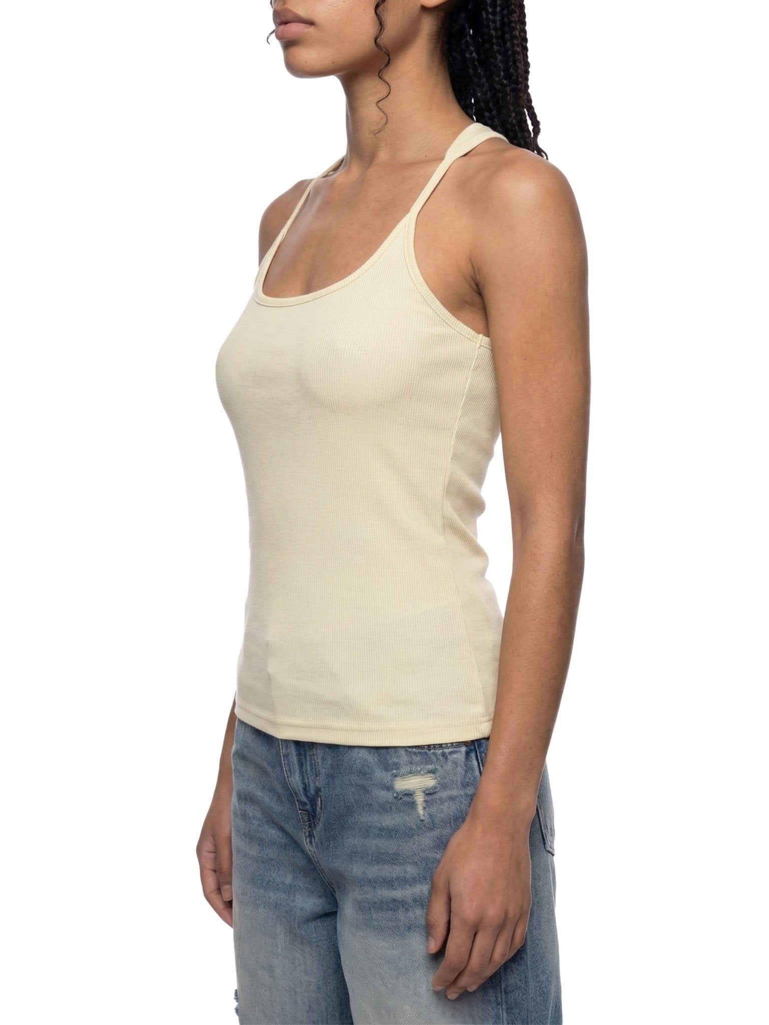 Women's Apricot Slim Fit Ribbed Racerback Tank TopSlim Fit Ribbed Racerback Tank TopWomen's Apricot Slim Fit Ribbed Racerback Tank Top260419PODAC3842001