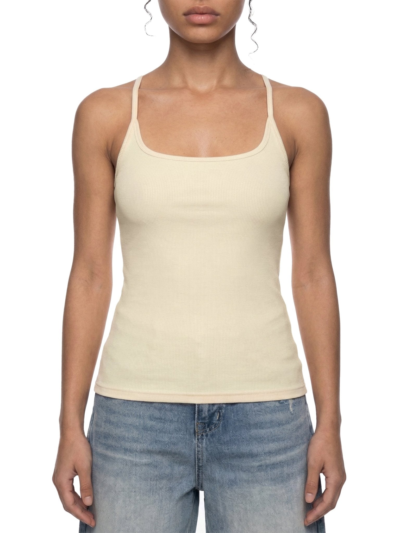 Women's Apricot Slim Fit Ribbed Racerback Tank TopSlim Fit Ribbed Racerback Tank TopWomen's Apricot Slim Fit Ribbed Racerback Tank Top260419PODAC3842001