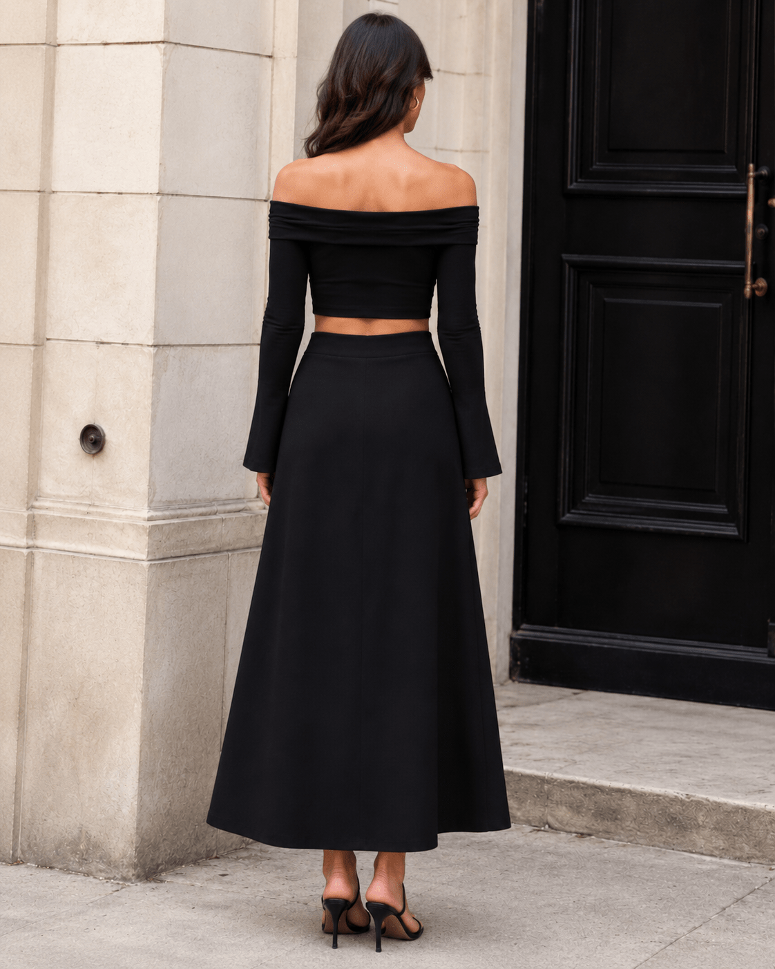 Women's Black Knit Maxi SkirtKnit Maxi SkirtWomen's Black Knit Maxi Skirt260502PODBL3618001