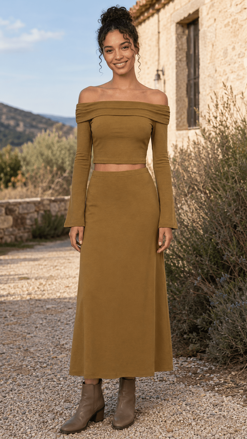 Women's Brown Knit Maxi SkirtKnit Maxi SkirtWomen's Brown Knit Maxi Skirt260505PODBL4270001