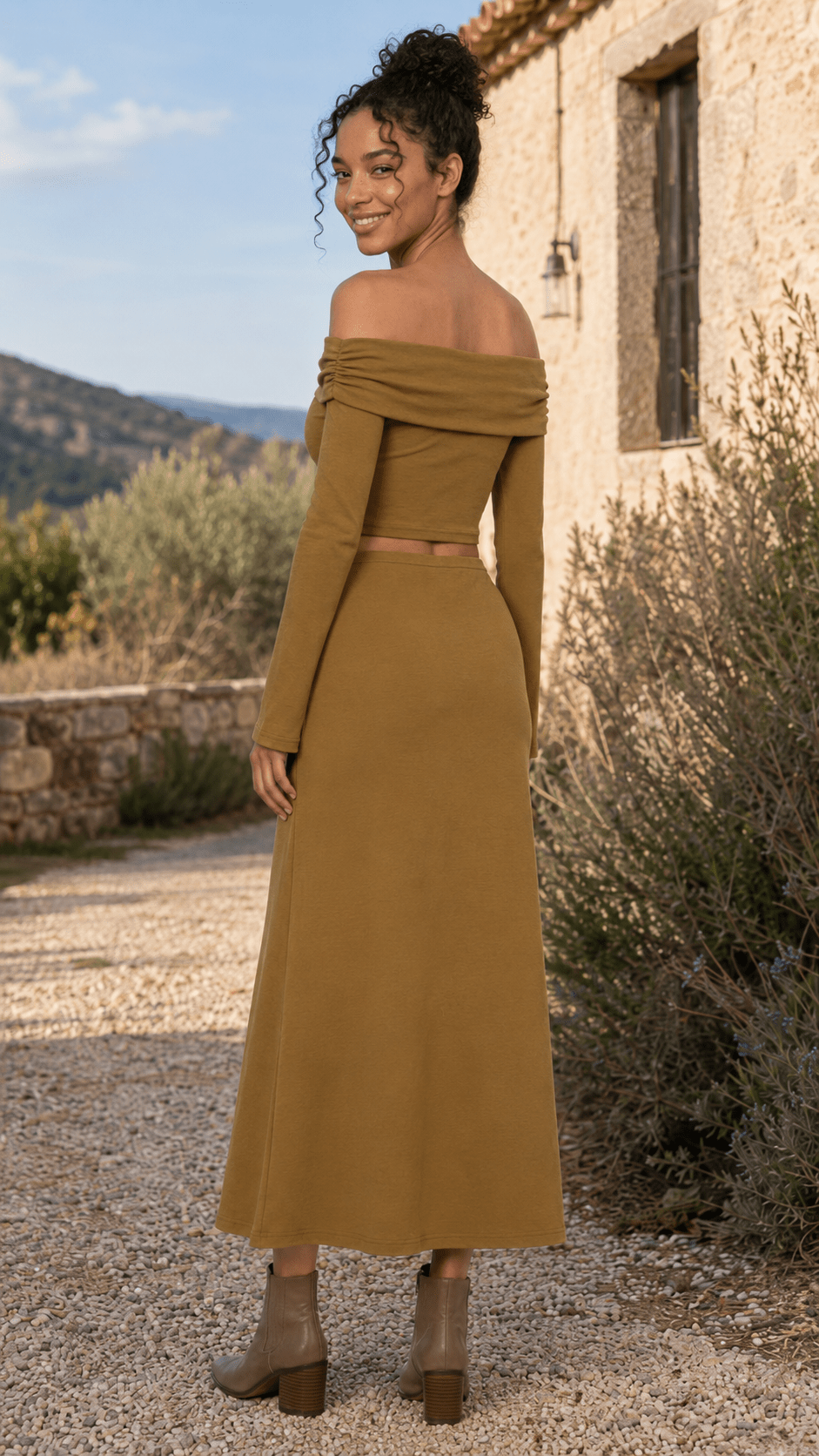 Women's Brown Knit Maxi SkirtKnit Maxi SkirtWomen's Brown Knit Maxi Skirt260505PODBL4270001