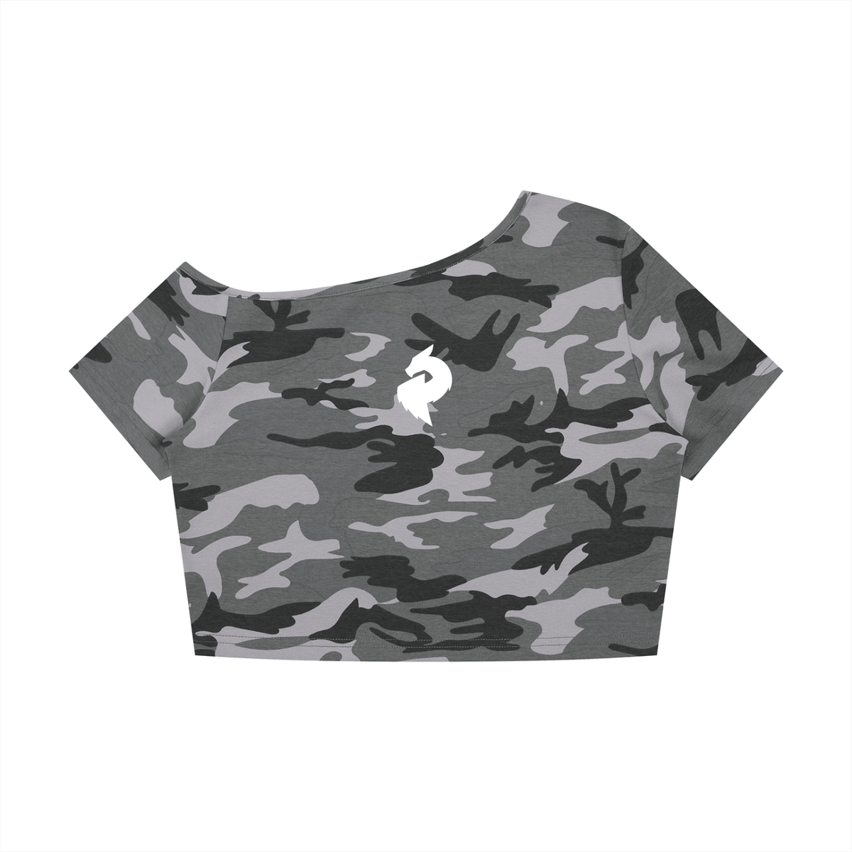 Women's Camo Off-Shoulder Crop T-ShirtCrop Top TeeWomen's Camo Off-Shoulder Crop T-Shirt260805PODAA3362009