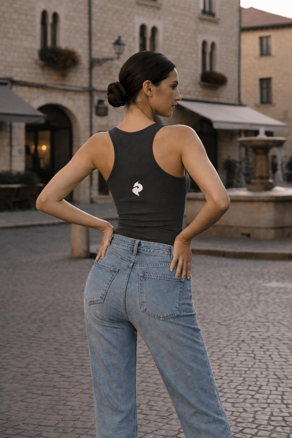 Women's Dark Gray Slim Fit Ribbed Racerback Tank TopSlim Fit Ribbed Racerback Tank TopWomen's Dark Gray Slim Fit Ribbed Racerback Tank Top260419PODAC3795001