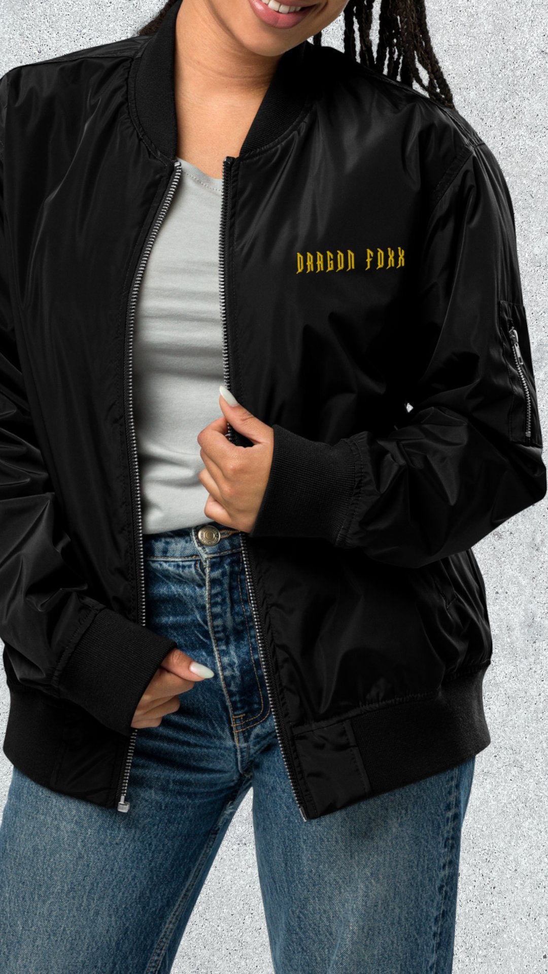Dragon Foxx™ Black Premium Recycled Bomber JacketPremium Recycled Bomber Jacket5505518_13544
