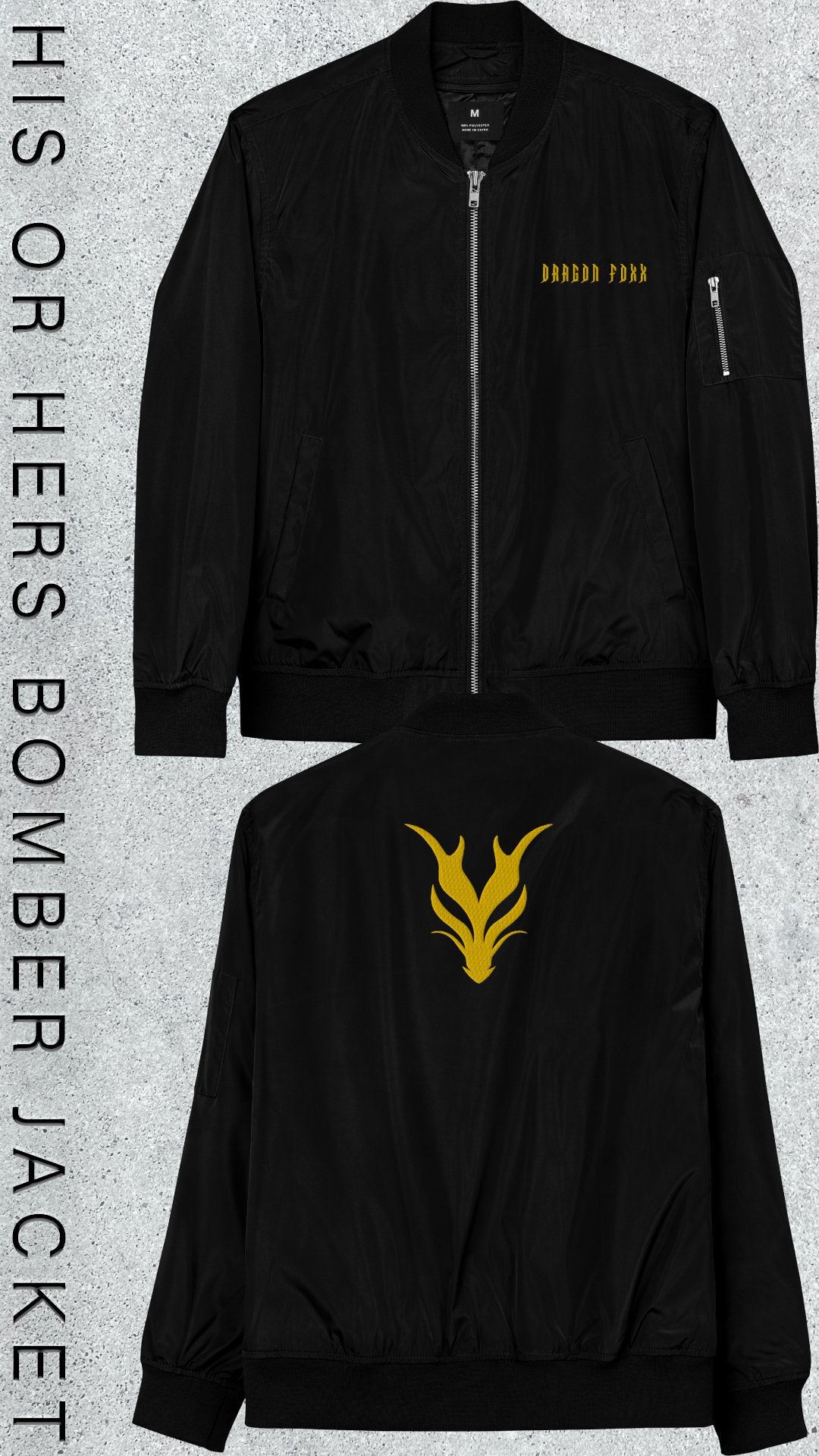 Dragon Foxx™ Black Premium Recycled Bomber JacketPremium Recycled Bomber Jacket5505518_13544