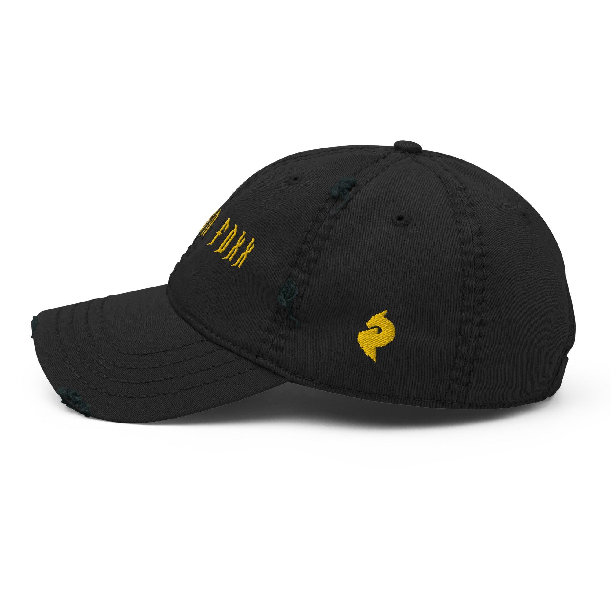 Dragon Foxx™ Black/Yellow Distressed Dad HatDistressed Dad Hat3304472_10990