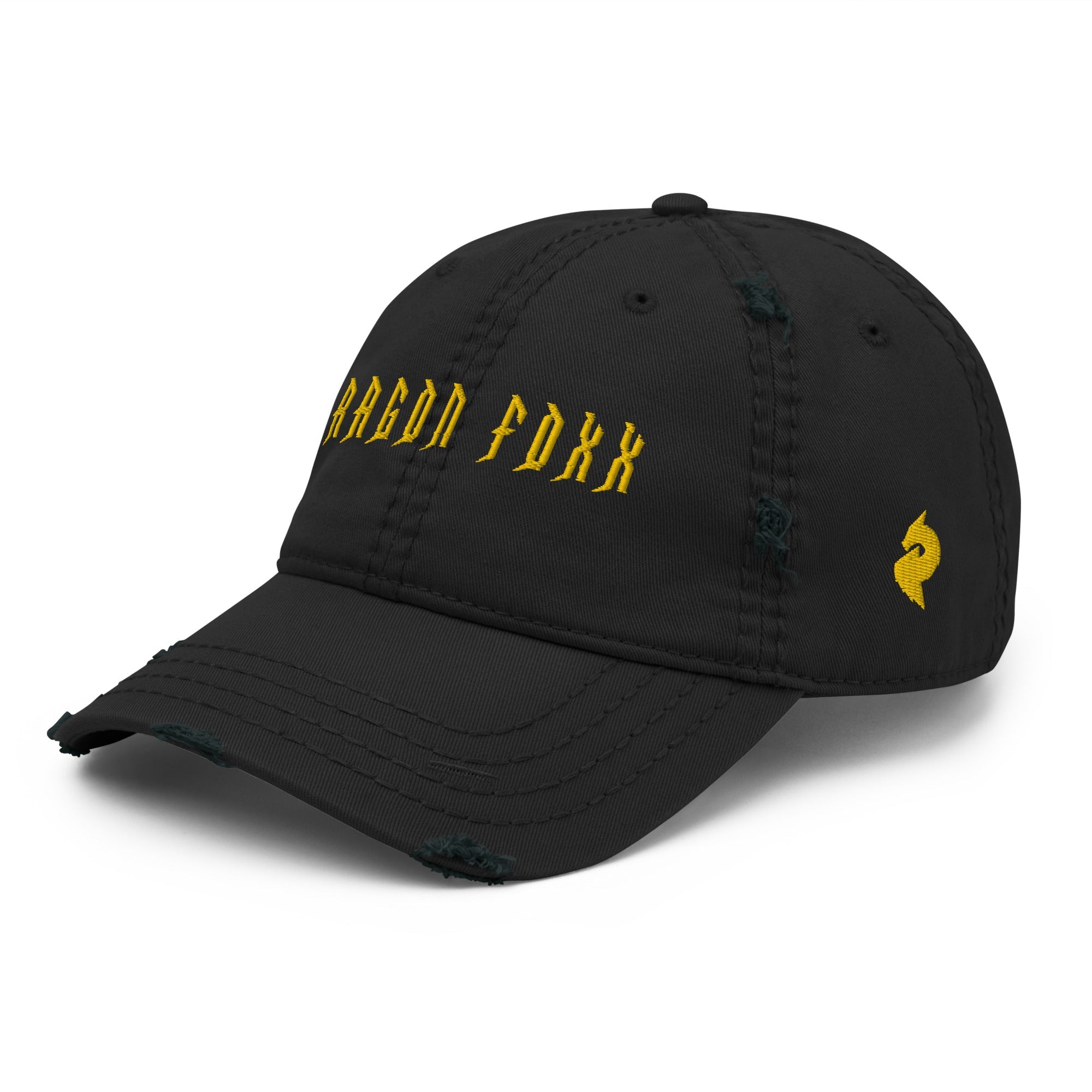 Dragon Foxx™ Black/Yellow Distressed Dad HatDistressed Dad Hat3304472_10990