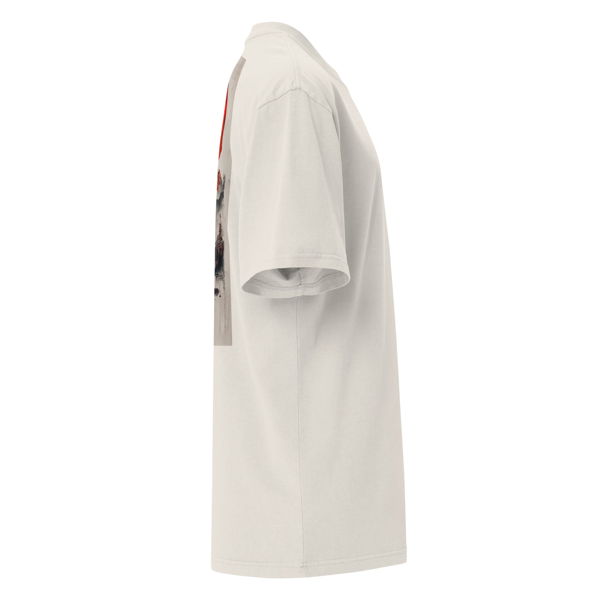 Dragon Foxx™ - Eclipse Isle - Men's Bone Oversized Faded T-ShirtMen's T-Shirts7344420_17570