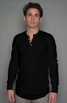 Dragon Foxx™ Men's Black Long Sleeve HenleyBlack Long Sleeve HenleyDragon Foxx™ Black Long Sleeve HenleyAPQ - 4373108S6A0