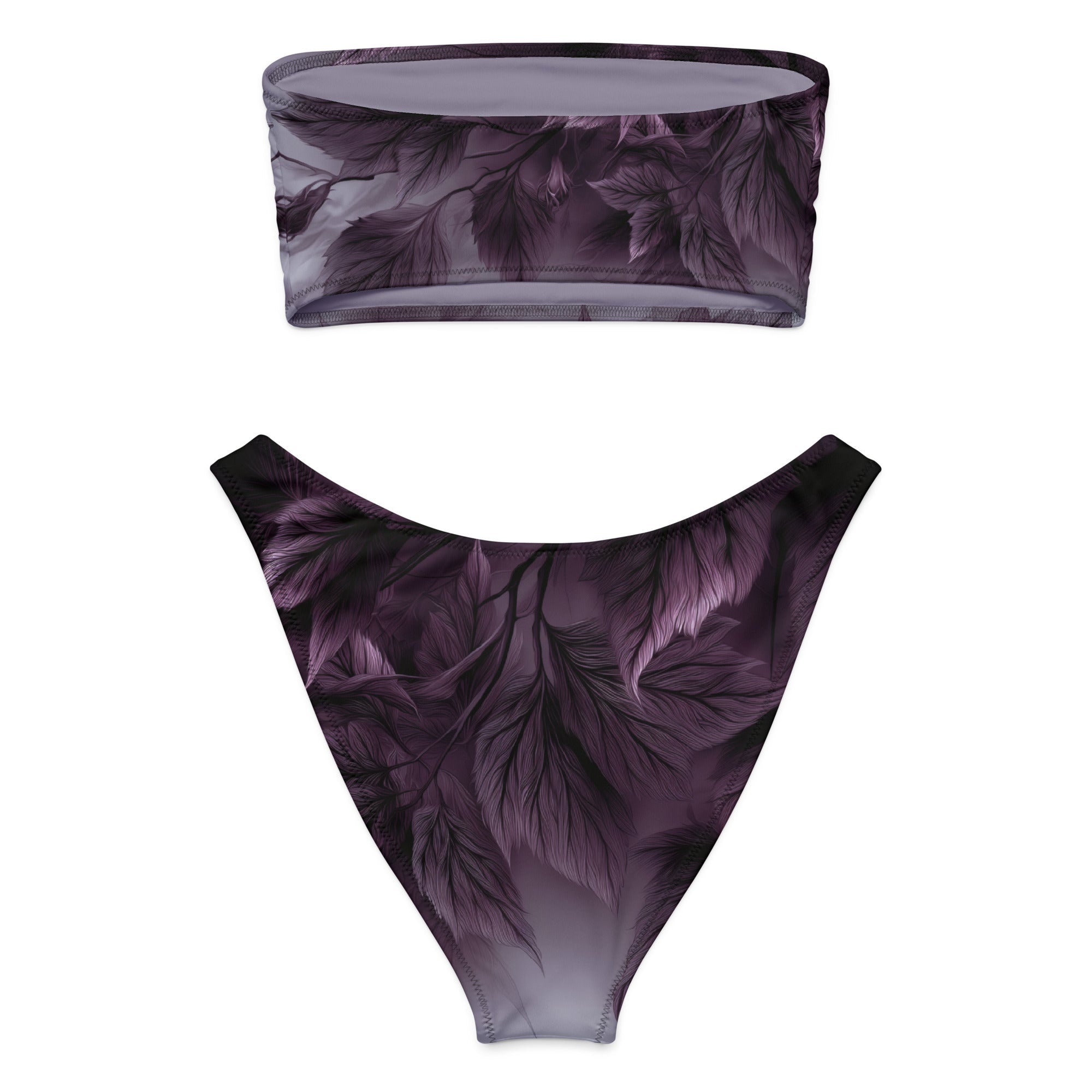 Amethyst Shadeleaf Eco Bandeau BikiniEco Bandeau Bikini SetsProduct mockup2592895_22671