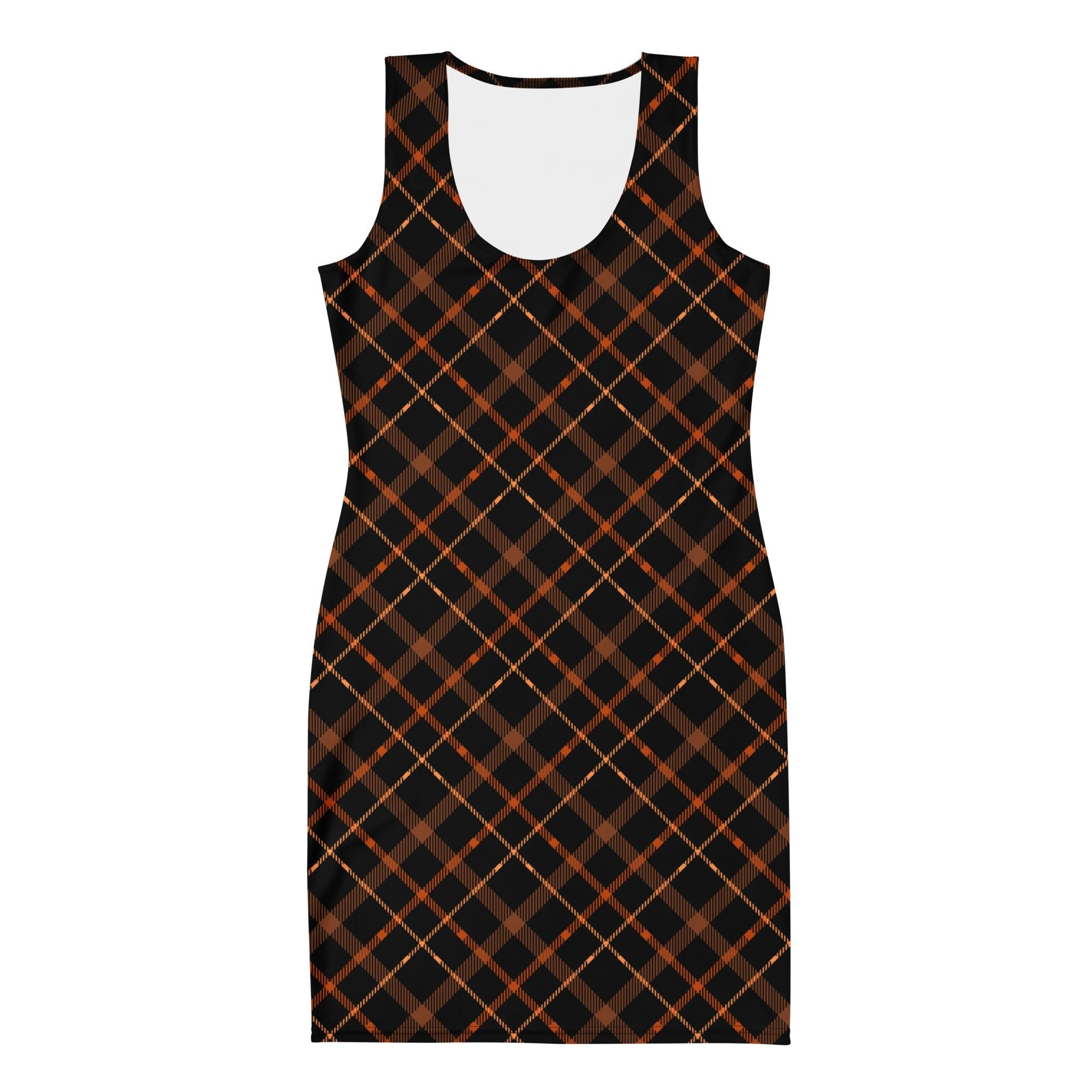 90s tartan dress Ashfall Plaid Bodycon Dress M / Ashfall Plaid