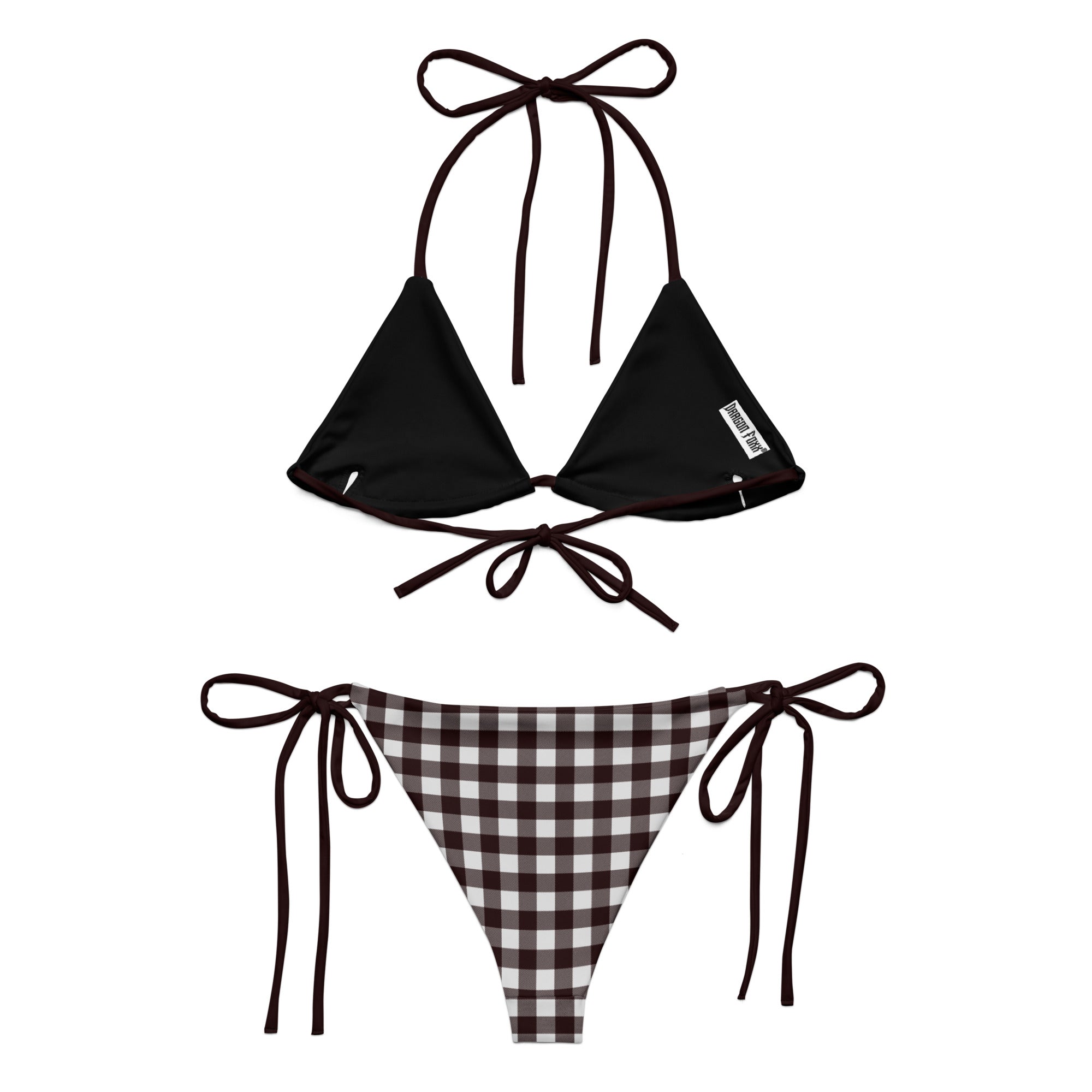 Black and White Plaid Eco String BikiniEco - String Bikini SetProduct mockup3290692_16553