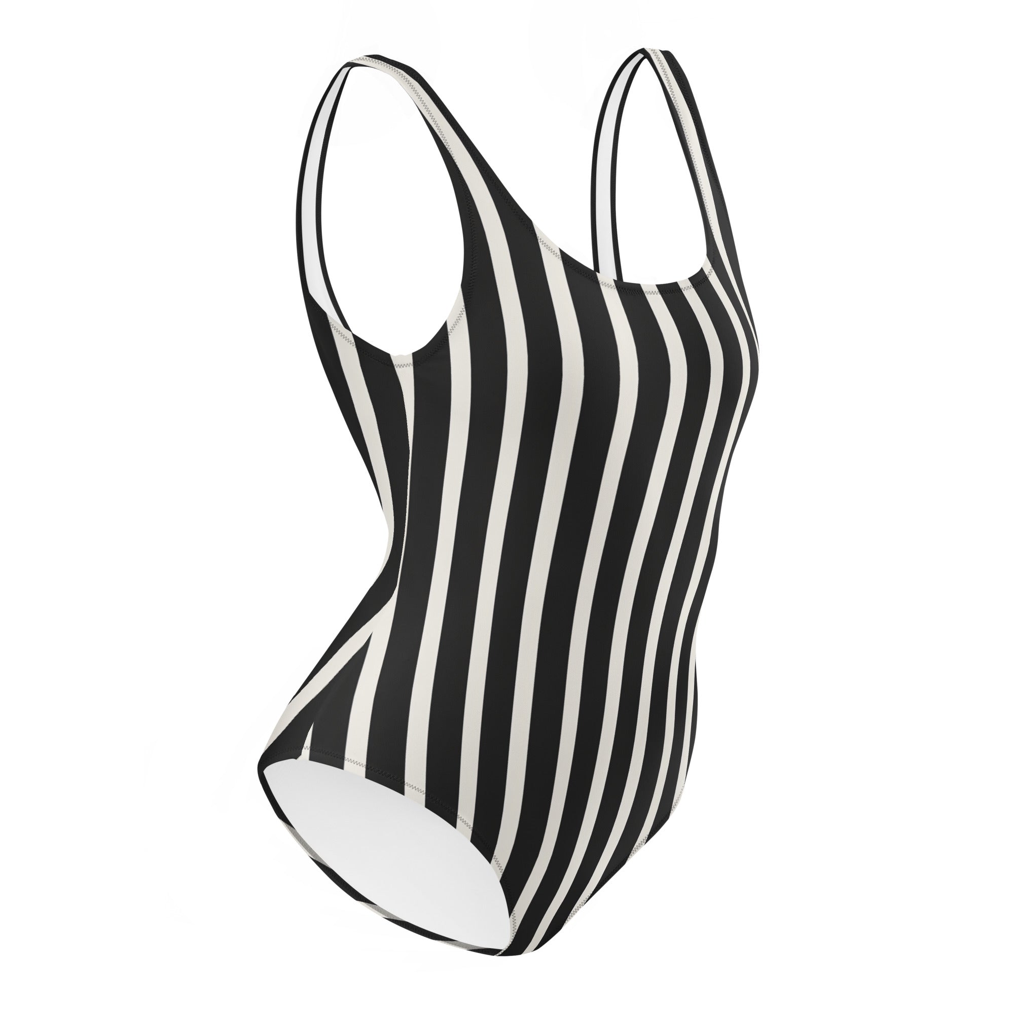 Black and White Striped One - Piece SwimsuitOne - Piece SwimsuitProduct mockup2390484_9014