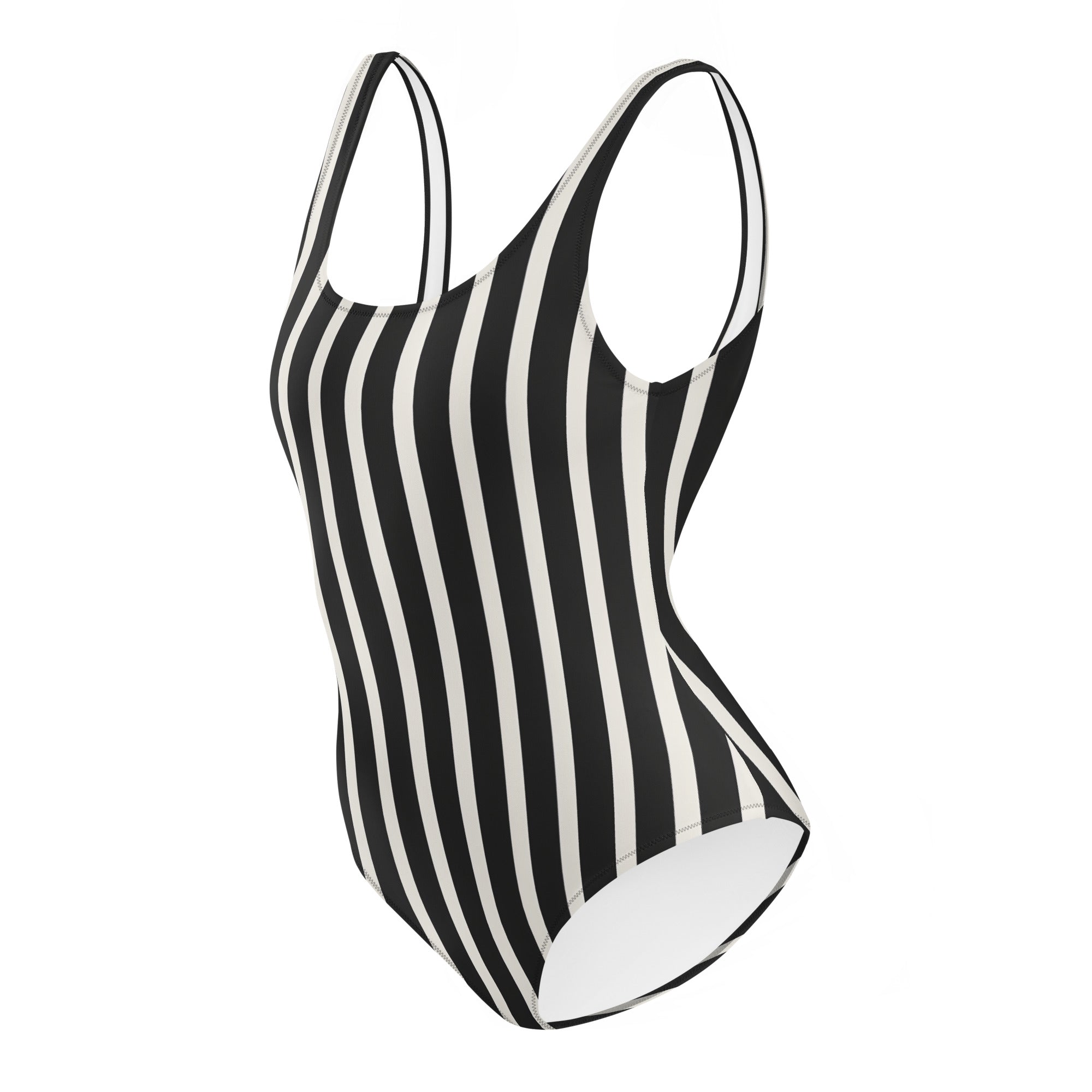 Black and White Striped One - Piece SwimsuitOne - Piece SwimsuitProduct mockup2390484_9014