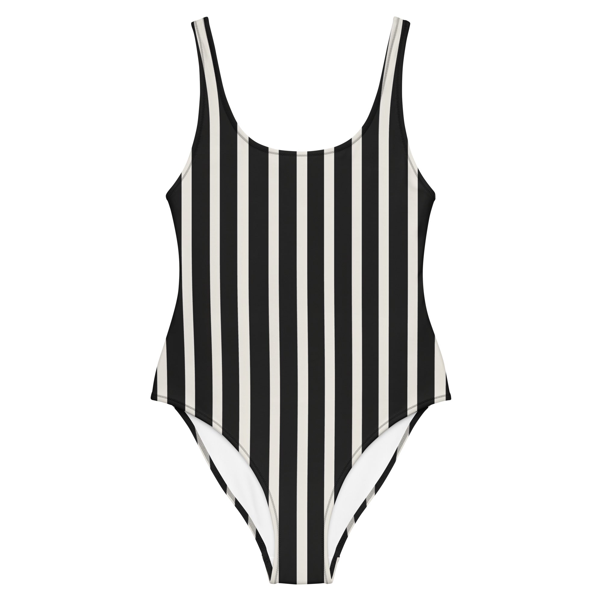 Black and White Striped One - Piece SwimsuitOne - Piece SwimsuitProduct mockup2390484_9014
