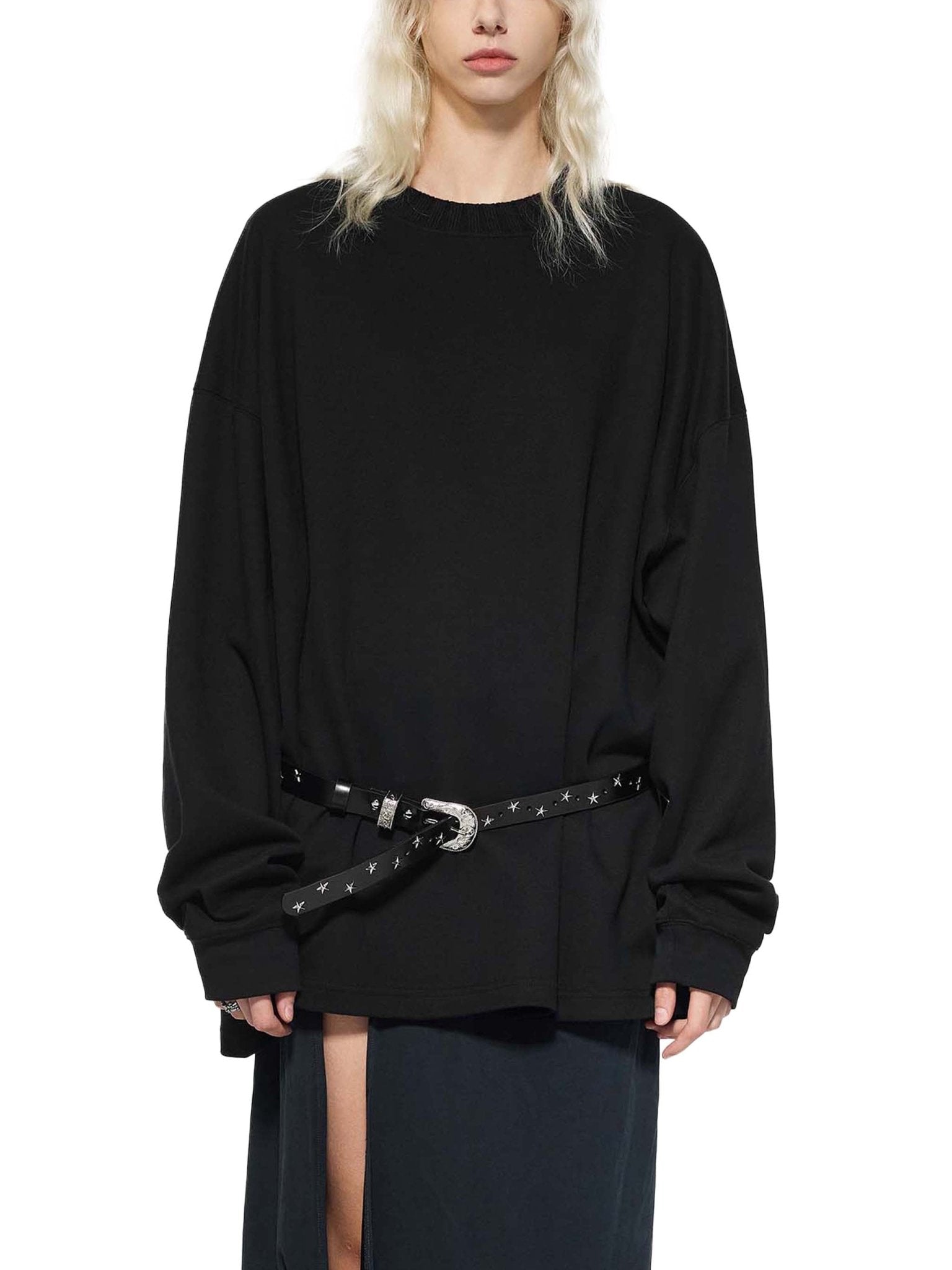 Black Knitted Round Neck Oversize SweatshirtKnitted Round Neck Oversize SweatshirtBlack Knitted Round Neck Oversize Sweatshirt251012PODRA1060001