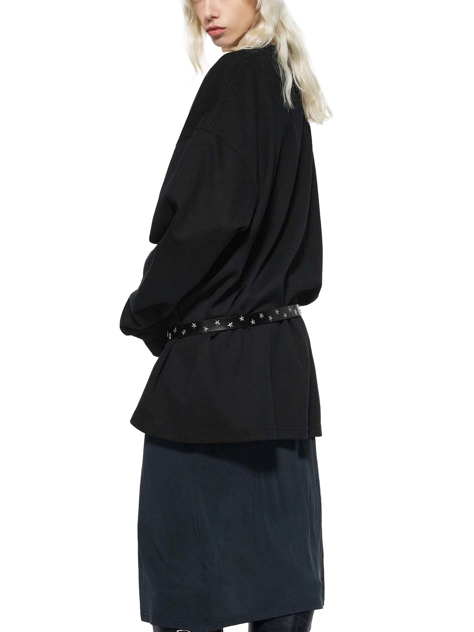 Black Knitted Round Neck Oversize SweatshirtKnitted Round Neck Oversize SweatshirtBlack Knitted Round Neck Oversize Sweatshirt251012PODRA1060001