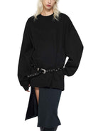 Black Knitted Round Neck Oversize SweatshirtKnitted Round Neck Oversize SweatshirtBlack Knitted Round Neck Oversize Sweatshirt251012PODRA1060001