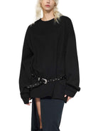 Black Knitted Round Neck Oversize SweatshirtKnitted Round Neck Oversize SweatshirtBlack Knitted Round Neck Oversize Sweatshirt251012PODRA1060001