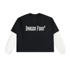 Black with White Layered Contrast Sleeve Cotton T-ShirtLayered Contrast Sleeve Cotton T-ShirtBlack with White Layered Contrast Sleeve Cotton T-Shirt251010PODPR1155001
