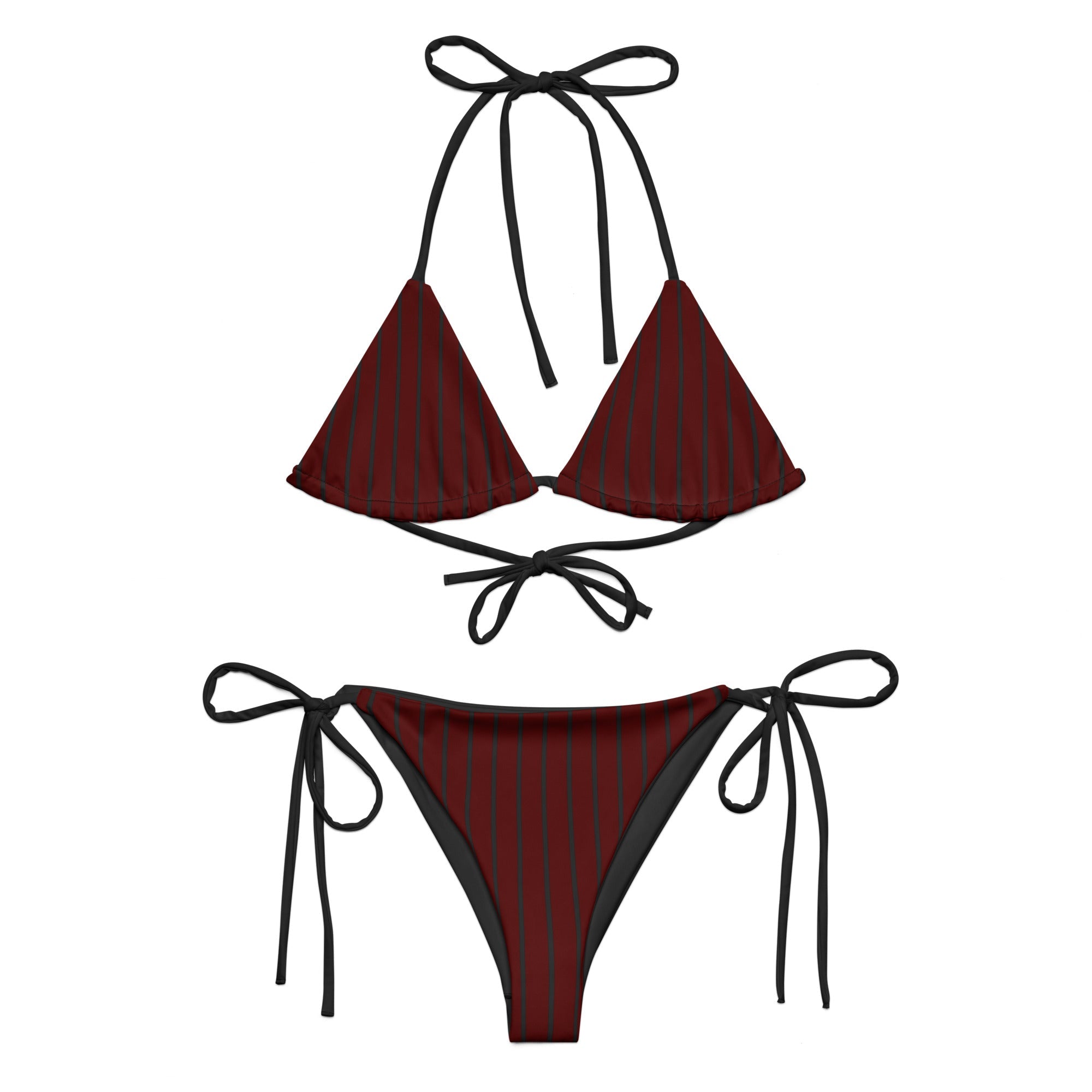 Bordeaux Noire Pinstripe Eco String BikiniEco String BikiniProduct mockup6970978_16553