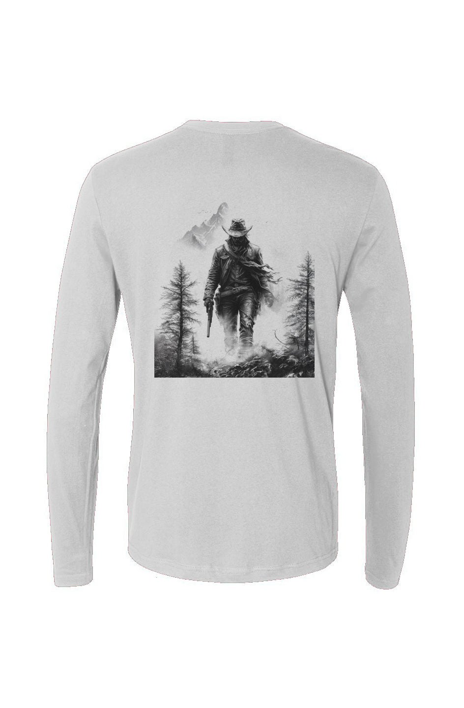 COWBOY WILD - Men's White Cotton Long - Sleeve - Men's Long Sleeve T-shirt - Apliiq - COWBOY WILD - Men's White Cotton Long - Sleeve - APQ - 4963779S5A1 - xs - white - Cotton Long - Sleeve Crew - Cotton Long - Sleeve T-shirt - COWBOY WILD - Long - Sleeve