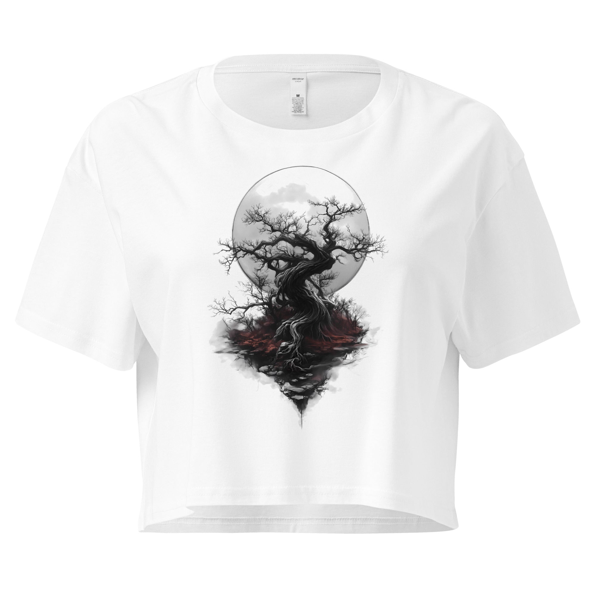 Cradle of Shadows White Crop TopCrop Top TeeProduct mockup3512064_16119