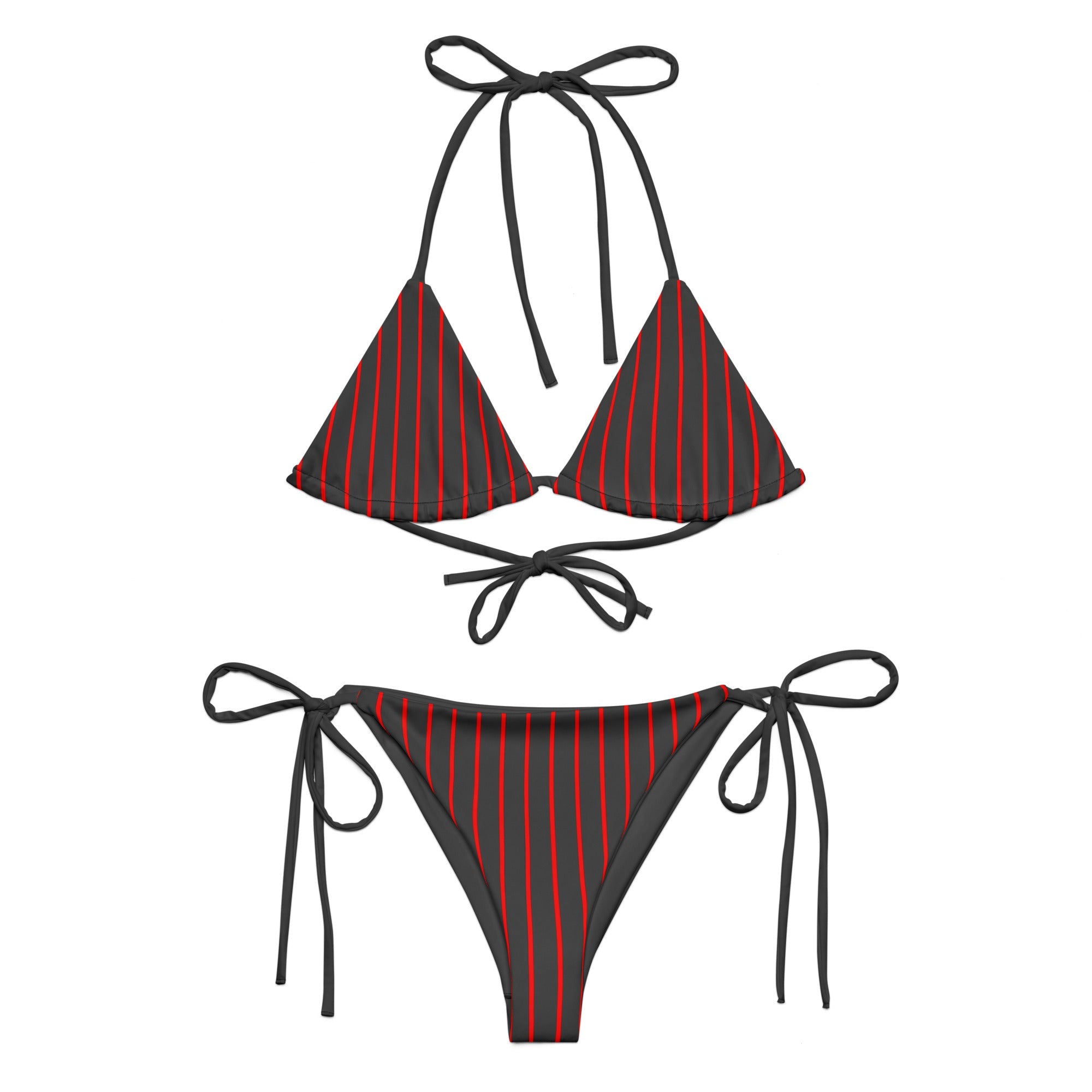 Crimson Noire Pinstripe Eco String BikiniEco String BikiniProduct mockup6305380_16553