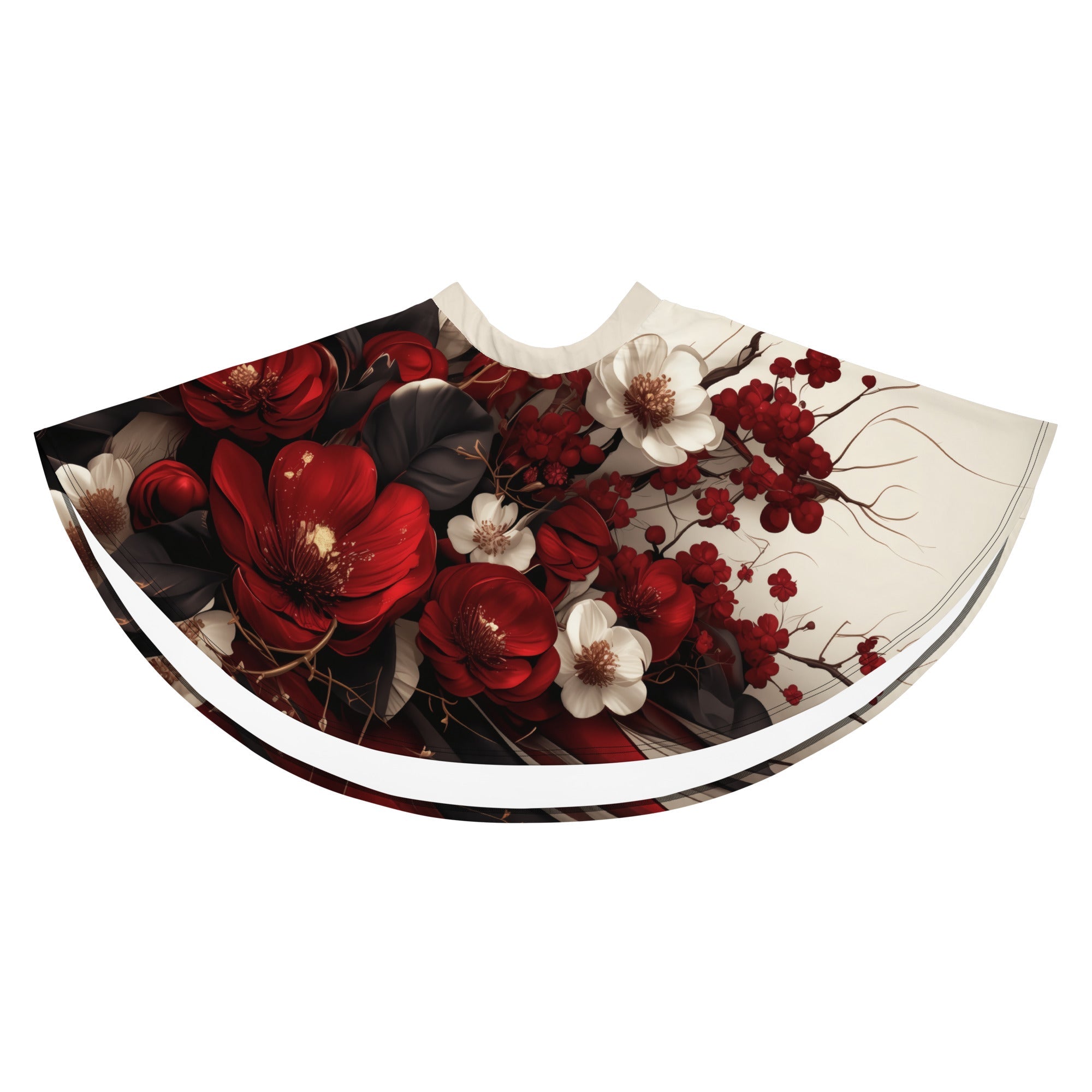 Crimson Porcelain Bloom Skater SkirtSkater SkirtProduct mockup9104460_9606