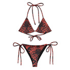 Dark Bloom - Red and Black Floral Eco String Bikini - Eco String Bikini Set - DRAGON FOXX™ - Dark Bloom - Red and Black Floral Eco String Bikini - 6770051_16553 - 2XS - Floral - String Bikini - Dark Bloom - Dark Bloom Bikini - Dark Bloom Eco String Bikini