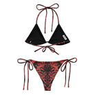 Dark Bloom - Red and Black Floral Eco String Bikini - Eco String Bikini Set - DRAGON FOXX™ - Dark Bloom - Red and Black Floral Eco String Bikini - 6770051_16553 - 2XS - Floral - String Bikini - Dark Bloom - Dark Bloom Bikini - Dark Bloom Eco String Bikini