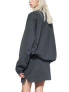 Dark Gray Stand Collar Bomber JacketDark Gray Stand Collar Bomber Jacket251024PODQX1038001