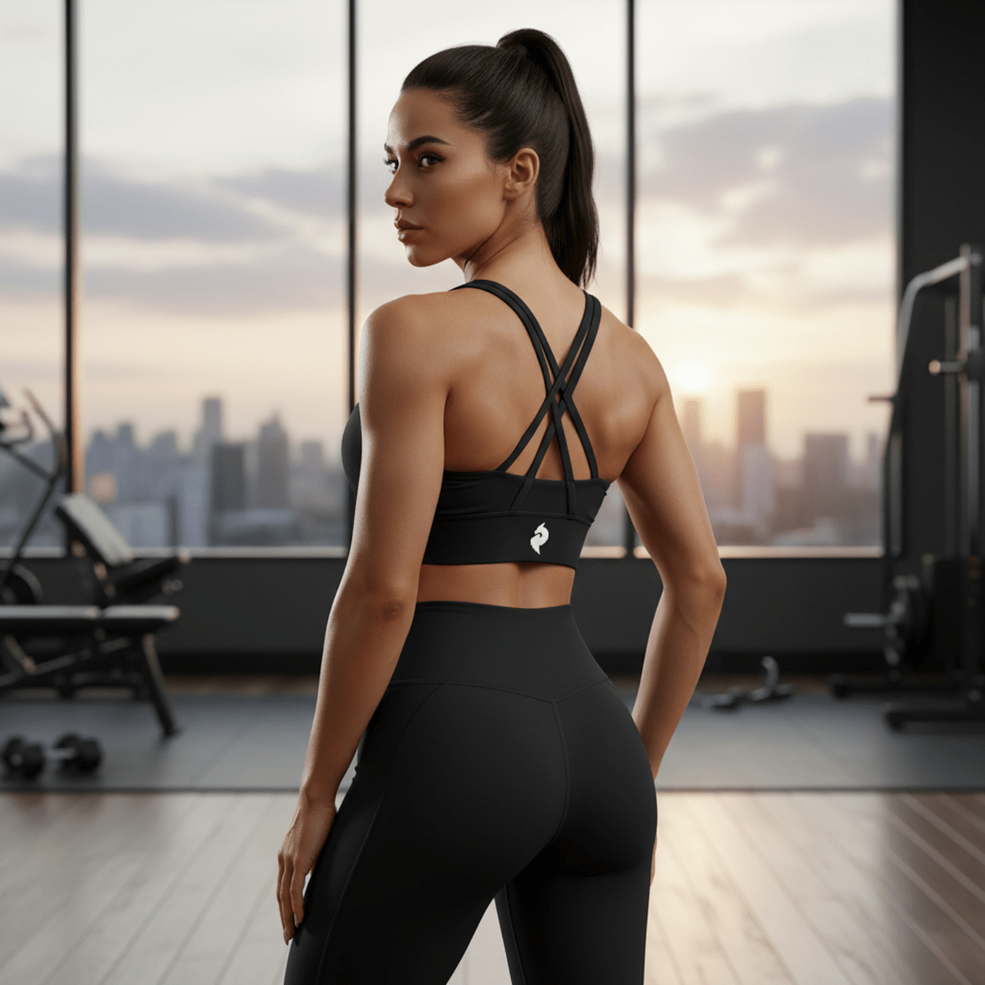 DF Black Strappy Criss - Cross Sports BraCriss - Cross Sports BraDF Black Strappy Criss - Cross Sports Bra260329PODBS3853001